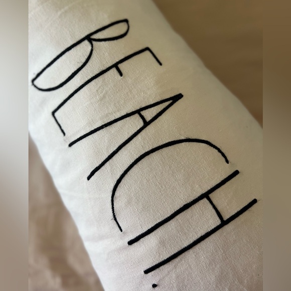 Rae Dunn 2PC Throw Pillow Case & Feather Insert To The Beach Nautical Accent - Picture 6 of 14